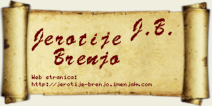 Jerotije Brenjo vizit kartica